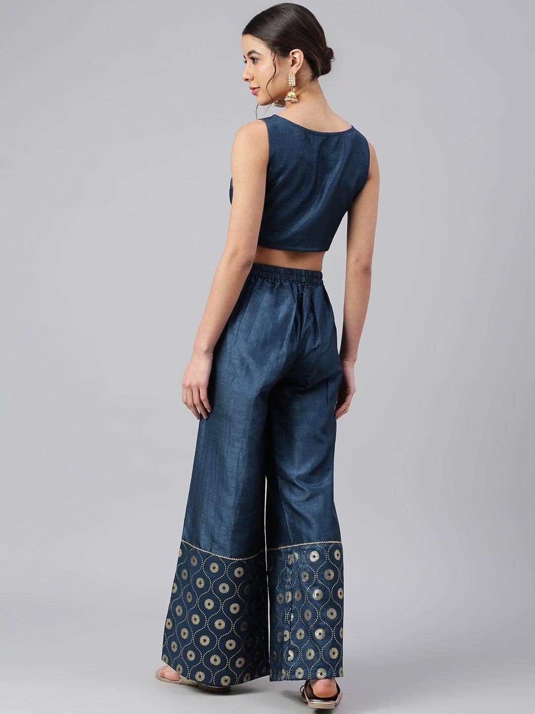Denim High Waisted Wide Leg Pants With Elastic Waist | Freckled Poppy  Boutique
